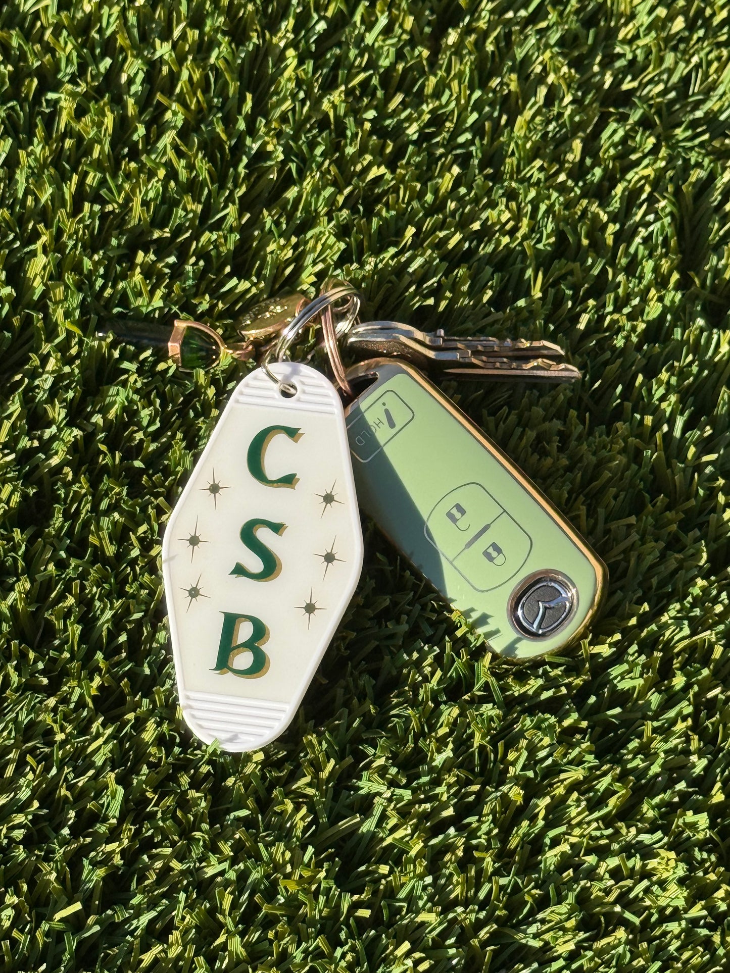 CSB Initial Motel Keychain